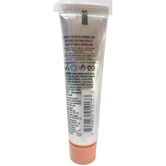Burt's Bees Natural Squeezy Tinted Lip Balm, Sweet Peach 12g Ounce Squeeze Tube - Picture 3 of 3